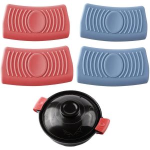 Lot De 2 Paires De Poignées De Casseroles En Silicone, Isolées Thermiquement, Pour Casseroles, Couvercles, Poignées En Silicone - Neuf