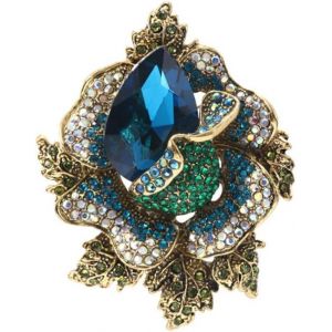 Kjdal-Grande Broche Fleur De Cristal Strass Rose Scintillante Broche De F&ecirc;te De Mariage Broche Cadeau Pour La Participation &Agrave; La Danse Quotidienne,D&icirc;ners,F&ecirc;tes D'anniversaire,Etc - Neuf