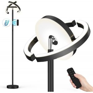 Lampadaire, 3000k-6000k Temp&eacute;rature De Couleur & Gradation Continue, Avec T&eacute;l&eacute;commande Et Commande Tactile, Lampadaire Led Sur Pied Pour Salon, Lumi&egrave;re Centrale Vers Le Haut, 36w - Neuf