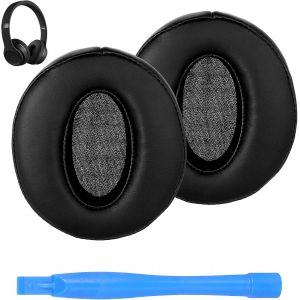 KAL-Une Paire Noir Remplacement Coussinets D'Oreille, Oreillette En Cuir Protéiné, Mousse À Mémoire Douce Coussinets, Mousse Haute Densité Coussinets D'Oreille Pour Sennheiser Hd4.50 Btnc Casquep - Neuf