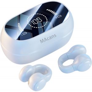 (Blanc)sans Fil Écouteurs Ouvert l'Oreille Clip Casque Conduction Aérienne Casque LED de l'Affichage de la Puissance des Écouteurs de Sport Bluetooth 5.3 Casque - Neuf