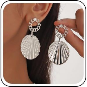 Kal-Boucles D'oreilles Boho Coquillage Boucles D'oreilles Pendantes Coquillage Vintage Boucles D'oreilles Cauris Boucles D'oreilles Cha&icirc;ne Boucles D'oreilles Exag&eacute;r&eacute;es Boucles D'oreilles - Neuf