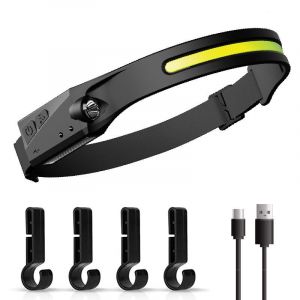 Usb Rechargeable Led Lampe Frontale Led Puissante T&ecirc;te De Torche, Imperm&eacute;able &Agrave; L'eau Camping Cob Des Phares Avec Capteur Sensible &Agrave; La Mode Pour La Randonn&eacute;e, Du V&eacute;lo De Promenade De Chien De P&ecirc;che - Neuf