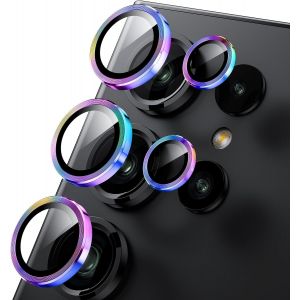 JGD-Protection d'objectif d'appareil photo Samsung Galaxy S24 Ultra - Mode prise de vue nocturne - R&eacute;sistant aux rayures - En verre tremp&eacute; HD - Accessoires de protection d'&eacute;cran - Neuf