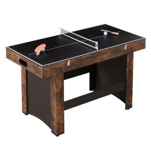 Table de Hockey sur Air 137 cm-Duoku-Ensemble de Jeu 3 en 1-Table Multifonction avec Hockey Sur Air-Ping-pong et Baby-foot - Neuf