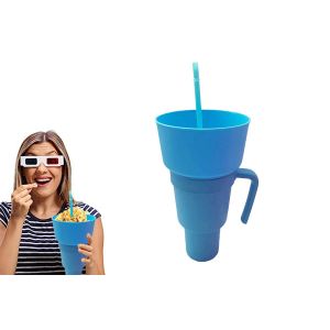 Gobelet Et Bol &Agrave; Go&ucirc;ter R&eacute;utilisables 2 En 1 Avec Paille Pour Boissons Et Collations - Neuf