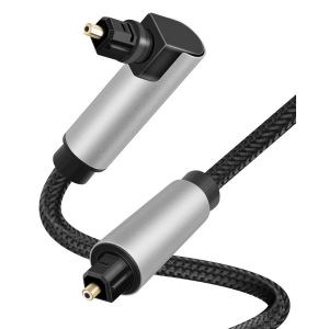 Câble audio optique à 90 degrés,câble optique Toslink à,cordon à fibre optique numérique pour barre de son,télévision,console de jeux (2M/6.56FT).[Z12] - Neuf