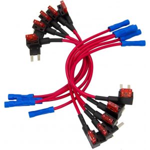 LETNERNY-10 Pièces 12V Voiture Fusible Add-A-Circuit Acs Tap Adaptateur Profil Bas Lame Style Porte-Fusible Avec Fusible Et 10A De Fils - Neuf