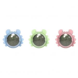 3pcs Herbe À Chat Wall Ball Chat Jouets Comestible Chat Lécher Jouet Chat Mâcher Jouet Nettoyage Chat Morsure Jouet Rota - Neuf