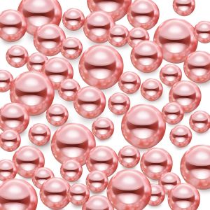 Teppc-150 Pcs Perle Flottante Pour Vase, Perle D'eau Pour Vase, Faux Perle Brillante, Sans Trou Perle Flottante, Pour Carnaval, Fabrication De Bijoux Diy, Colliers, Bracelets, 8/14/20mm (Or Rose) - Neuf