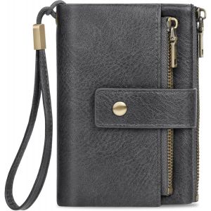 CAUC-Portefeuille Femme, Cuir PU Porte Monnaie Femme Blocage RFID Portefeuilles et Porte-Cartes 12 Fentes pour Cartes et 2 Poches &agrave; Pi&egrave;ces avec Fermeture &Eacute;clair Petit Porte Feuille Femme - Neuf