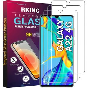 Verre Trempé [Lot De 3] Pour Samsung Galaxy A22 4g (Non Pour Samsung A22 5g), Film Protection Écran, Dureté 9h 0,33 Mm Hd Glass [Garantie À Vie][Sans Bulles D'air][Résistant Aux Rayures] - Neuf