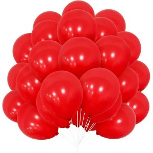 Ballons Rouge, 30 Pcs Ballons Rouges En Latex 12 Pouces 30,5 Cm Ballon Rouge Avec Ruban Pour Femmes Filles F&ecirc;te D'Anniversaire Mariage No&euml;l F&ecirc;tes Carnaval D&eacute;corations Dipl&ocirc;mes Anniversaire C&eacute;l&eacute;bratio - Neuf