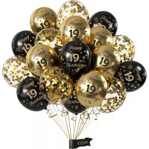 AYUHR-Decoration Anniversaire 90 ans, 15pcs 12"" 90 Ans Décoration Anniversaire de Fête en Bleu Or, Ballon Anniversaire Kit Ballon Or Bleu, Deco Anniversaire pour 90 ans Anniversaire Garcon Fille Femm - Neuf