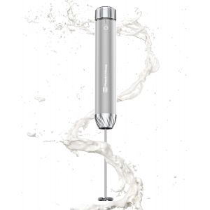 LETNERNY-Mousseur À Lait Rechargeable, Réglage De La Vitesse En Continu, Mousseur A Lait Café Au Latte Premium Électrique, Cappuccino Au Chocolat Chaud Matcha (Argent) - Neuf