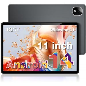 KALWS-T30E Tablette Android 14,Dual 4G Lte,8000Mah 11 Pouces,128Gb Rom(Tf 1Tb),Tablette Tactile,Octa Core,13Mp+5Mp Widevine L1,Face Id/Otg - Neuf