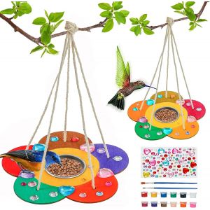 Kit De Peinture En Bois Diy Pour Nichoir &Agrave; Oiseaux 2 Pi&egrave;ces, Id&eacute;al Pour L'art Et Le Bricolage Des Jeunes Filles, Dimensions 15x15x10 Cm, Avec 12 Couleurs Acryliques Et Accessoires Inclus - Neuf
