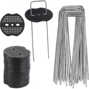 40 Piquets De Jardin, B&acirc;che De Sardine Avec 40 Rondelles, Piquets De Fixation Pour B&acirc;che B&acirc;che Paillage, Toile De Mauvaises Herbes, Draps De Sol De Tente 15 * 4 - Neuf