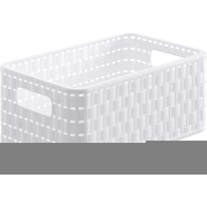 KALANKA-Country Boîte de rangement 6l en rotin, Plastique (PP) sans BPA, blanc, A5/6l (28.0 x 18.5 x 12.6 cm) - Neuf