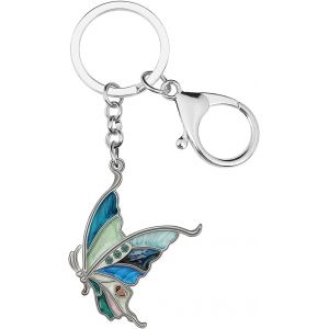 Kal-Porte-Clés Papillon Floral En Émail Alliage De Zinc Porte-Clés De Voiture Charms Keyring Cadeaux Pour Femmes Filles Bijoux - Neuf