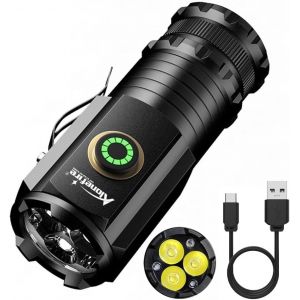 X23 Mini LED Flashlight USB-C Rechargeable Small Bright 5 Modes Portable Pen Lamp Waterproof Long Battery Life with Tail Magnet, Clip, Battery for Outdoor, Hiking - Neuf