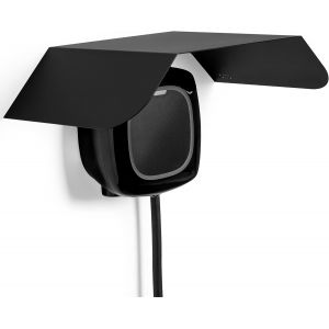 MEVRONISSHOP-Toit m&eacute;tallique pour chargeur de voiture &eacute;lectrique | Visi&egrave;re/auvent anti-pluie pour point de charge EV ext&eacute;rieur | Toit protecteur contre la pluie Wallbox (Toit, Noir) - Neuf