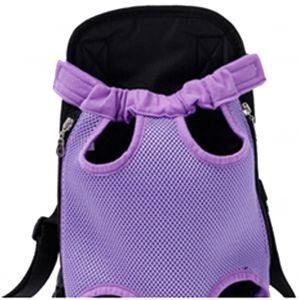 Hjlian Sac De Transport Portable Pour Animaux De Compagnie, Chat, Chien, Sac A Dos Respirant A L'avant, Sac De Voyage Avec Jambes Sorties (Violet-M) - Neuf