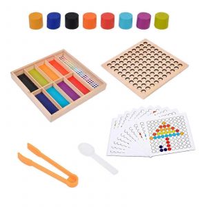 Jeu de perles pour l'apprentissage pr&eacute;coce, jouet pour enfants d'&acirc;ge pr&eacute;scolaire de 3 &agrave; 5 ans, enseignement &agrave; domicile-Pilier - Neuf