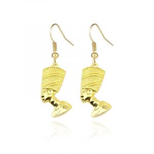 Boucles D'oreilles Créoles Style Reine Égyptienne - Boucles D'oreilles Ethniques Néfertiti Pour Femmes, Grandes, Motif Vintage, Drapeau Unique, Style Hip-Hop, Piercing Goutte, Pour Cadeaux De Fête - Neuf