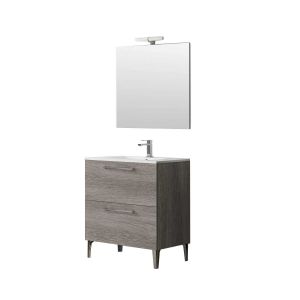 Ensemble de salle de bain DEKO 80 cm Bois Fonc&eacute; - Neuf