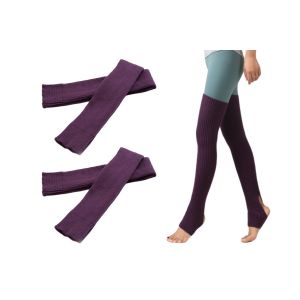 Lot De 2 Paires De Chaussettes Hautes Tricot&eacute;es Pour Femme - Violet Rouge&acirc;tre Fonc&eacute; - Neuf