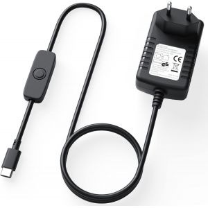 acdsgd-Chargeur USB C 5,1V 3A Type C Adaptateur Secteur pour Raspberry Pi 4 mod&egrave;le B Version 1GB / 2GB / 4GB, Bloc d'alimentation USB-C 5.1V 3000mA avec Interrupteur Marche/arr&ecirc;t, Prise europ&eacute;enne - Neuf