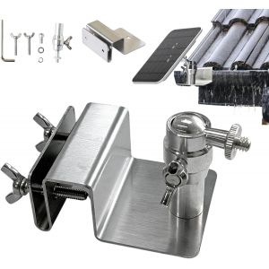 KALANKA-Cadre de Montage Support Cam&eacute;ra Goutti&egrave;re en Acier Inoxydable, Support pour Cam&eacute;ra de S&eacute;curit&eacute; Solaire Support de Cam&eacute;ra S&eacute;curit&eacute; R&eacute;sistant Aux Intemp&eacute;ries Fixation Camera Universel - Neuf