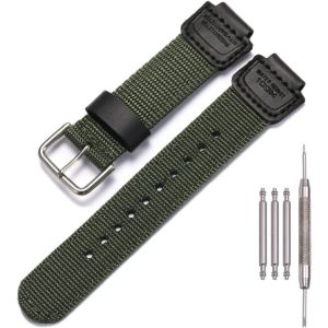 Kal-Bracelet De Rechange En Cuir Et Nylon Compatible Avec Casio Dw5600e 6900 Ga100 110 700 2100 Awg-M100 Gw9400 16 Mm - Neuf
