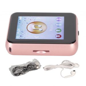 Lecteur MP3 Bluetooth HiFi sans perte, ecran tactile 1,8 pouces, prise en charge de l'enregistrement, lecteur MP3 8 Go avec haut-parleur, livre electronique, or rose - Neuf