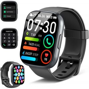 MEVRONISSHOP-Montre Connect&eacute;e Homme Femme, 1.95"" HD Smartwatch avec Appel Bluetooth, Montre Sport avec Cardiofrequencemetre/Sommeil/Podometre, 110+ Modes Sportifs, IP68 &Eacute;tanche, Smart Watch pour iOS - Neuf
