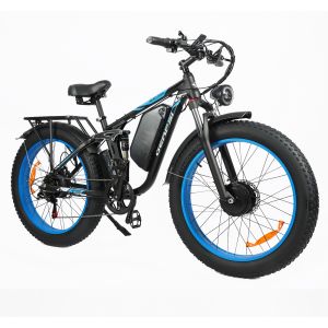 Vélo Électrique Gerpsi Dp2603 26 Pouces, Double Moteur (1500 W X 2), Batterie Amovible 52 V 32 Ah, Vitesse Maximale 55 Km/H, Autonomie 100 Km, Shimano 7 Vitesses - Bleu - Neuf