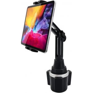 Support Tablette Voiture Gobelet, Universel Porte Gobelet Tablette avec Bras T&eacute;lescopique, Support T&eacute;l&eacute;phone Voiture Tasse, Pour iPad Pro 12.9 10.5 9.7 Air Mini 5 4 3 2, iPhone Series 4-13 - Neuf