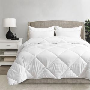 Ulteronixshop-Couette D'hiver 240 X 260 Cm &iquest; Couette 350 G/M&sup2; 4 Saisons &iquest; Couverture De Couette 260 X 240 Cm, L&eacute;g&egrave;re, Confortable, Respirante En Microfibre &iquest; Blanc - Neuf