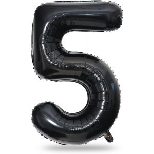 Grands Ballons Noirs En Forme De Chiffres Pour Gar&ccedil;ons Et Femmes - 101,6 Cm - Grand Format - Num&eacute;ro 0-9 - Film Aluminium Mylar - Auto-Gonflant - Ballons Num&eacute;ros 0-9 - Pour Gar&ccedil;ons Et Femmes - Pour 5E - Neuf
