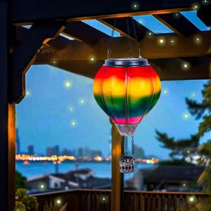Lanterne Solaire Led Montgolfi&egrave;re, Lanterne Solaire Cool, Lampe Solaire D&eacute;corative, Led Montgolfi&egrave;re Arc-En-Ciel Effet Flamboyant [Classe &Eacute;nerg&eacute;tique A+] - Neuf