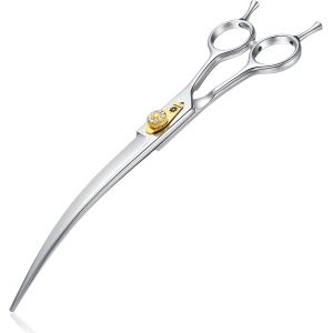 Ciseaux Pour Chiens 8 Pouces - Courbes &Agrave; Fourrure Avec Poign&eacute;e Ergonomique, 440c Acier Inoxydable Pour Couper Chats Et Chiens - Neuf