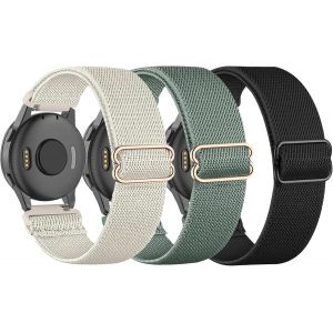 Lot De 3 Bracelets Élastiques En Nylon Compatibles Avec Garmin Venu Sq/Venu Sq 2/Venu 2 Plus/Venu, De 20 Mm Pour Garmin Vivoactive 5/Vivoactive 3/Vivomove Hr, Homme Et Femme[Dai6283266] - Neuf