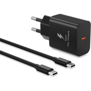 Eryi-25w Chargeur Usb C Secteur Charge Rapide Pour Samsung Galaxy S25, S24, S23, S22, S21, S20+, Fe, Ultra, A15, A54 5g, A55, A56, A34, A35, Note 20, 10, 9, Avec Câble 1.5m, Adaptateur Super Fast Sec - Neuf