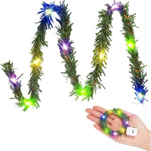 KAL-Guirlande Miniature, Guirlande Avec Lumineuse Lutin, Guirlande Lumineuse 40Cm Led Colorées, Décoration De Noël Miniature, Accessoires Maison De Poupées Noël (Couleur -A) - Neuf
