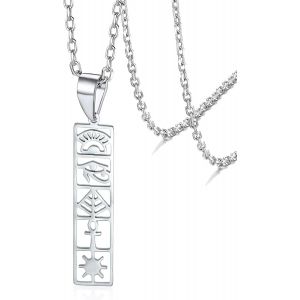 Kal-Colliers Symboles &Eacute;gyptiens Ankh Croix Oeil D'horus Collier Pendentif Pyramides &Eacute;gyptiennes Vintage Collier Demi Soleil Collier Amulette Porte-Bonheur Bijoux Cadeau - Neuf