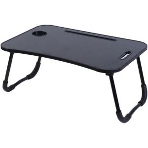 KSFAL-Hg04173,Bureau Pliable Avec Porte-Gobelet Et Support De Tablette,Bureau Ergonomique Et Polyvalent Pour Travail Et Loisirs,En Mdf Et Métal Thermolaqué,Spacieux Et Portable - Neuf