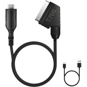 Adaptateur P&eacute;ritel Vers Hdmi, Convertisseur P&eacute;ritel Vers Hdmi Avec C&acirc;ble Hdmi, Scart Ver S Hdmi Convertisseur, Pour Full Hd Tv 720P/1080P,Audio Vid&eacute;o Pour Lecteur Sky Blu-Ray Stb Xbox Ps3[Z1004] - Neuf