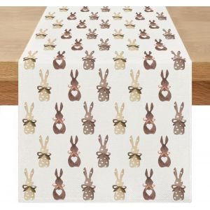Sjzg-Chemin De Table De P&acirc;ques Lapin 40 X 180 Table De P&acirc;ques Moderne D&eacute;coration Printemps Table De Cuisine Table De Salle &Agrave; Manger Pour Cuisine, Ferme, Int&eacute;rieur, F&ecirc;te - Neuf