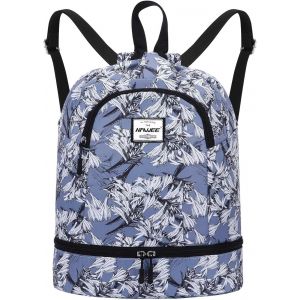 TIANYI-&Eacute;tanche Sac &agrave; Dos &agrave; Cordon Grand Sacs de Sport &agrave; Cordon de Serrage Sac &agrave; Dos Unisexe pour Femme Hommes Voyage Vie Quotidienne Plein Air Yoga Natation Plage, L, Feuilles Blanches - Neuf